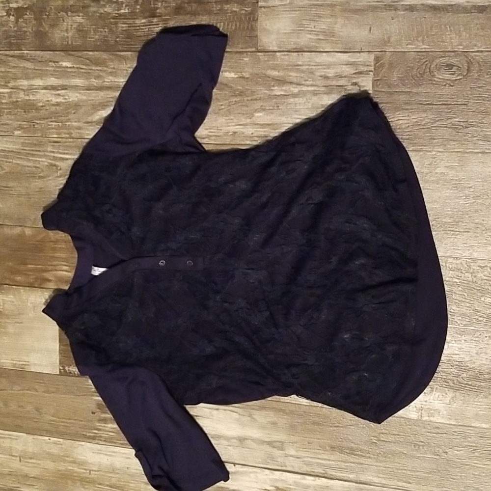 Navy blue lacy blouse